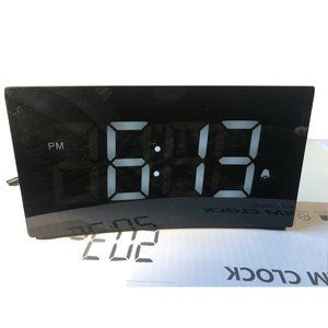 Digital Alarm Clock  Curved Dimmable LED Screen Large Number Snooze